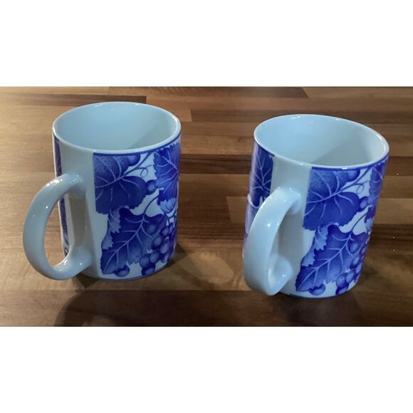 2 Vintage Omnibus By Fitz And Floyd Bordeaux Mug Coffee Cup 12 Oz Grapevine 1995 - Picture 4 of 10